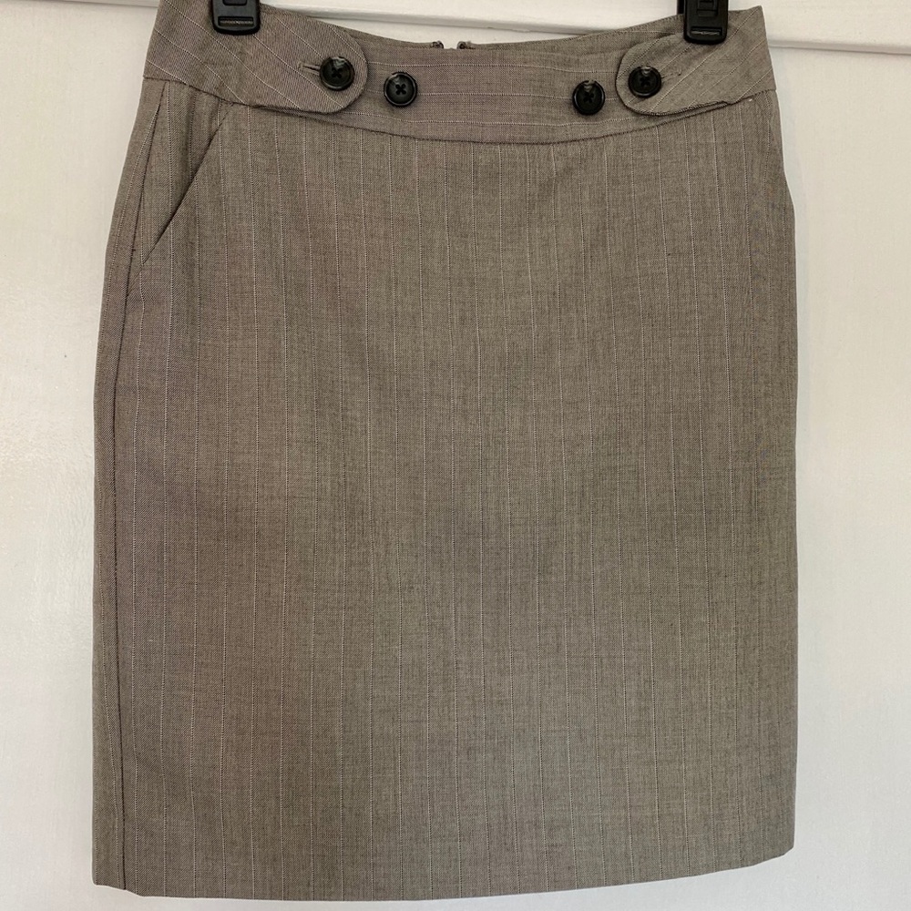 Plaid Button Pencil Suit Skirt